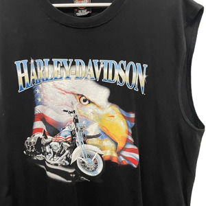 Harley Davidson Men's Tops Xl Black USA Gettysburg PA 2000s Double sided